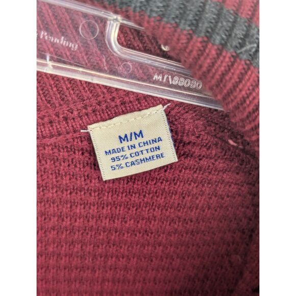 Tommy Bahama Tobago Bay Quarter Zip Sweater Maroon Men's Size Medium - Picture 7 of 12